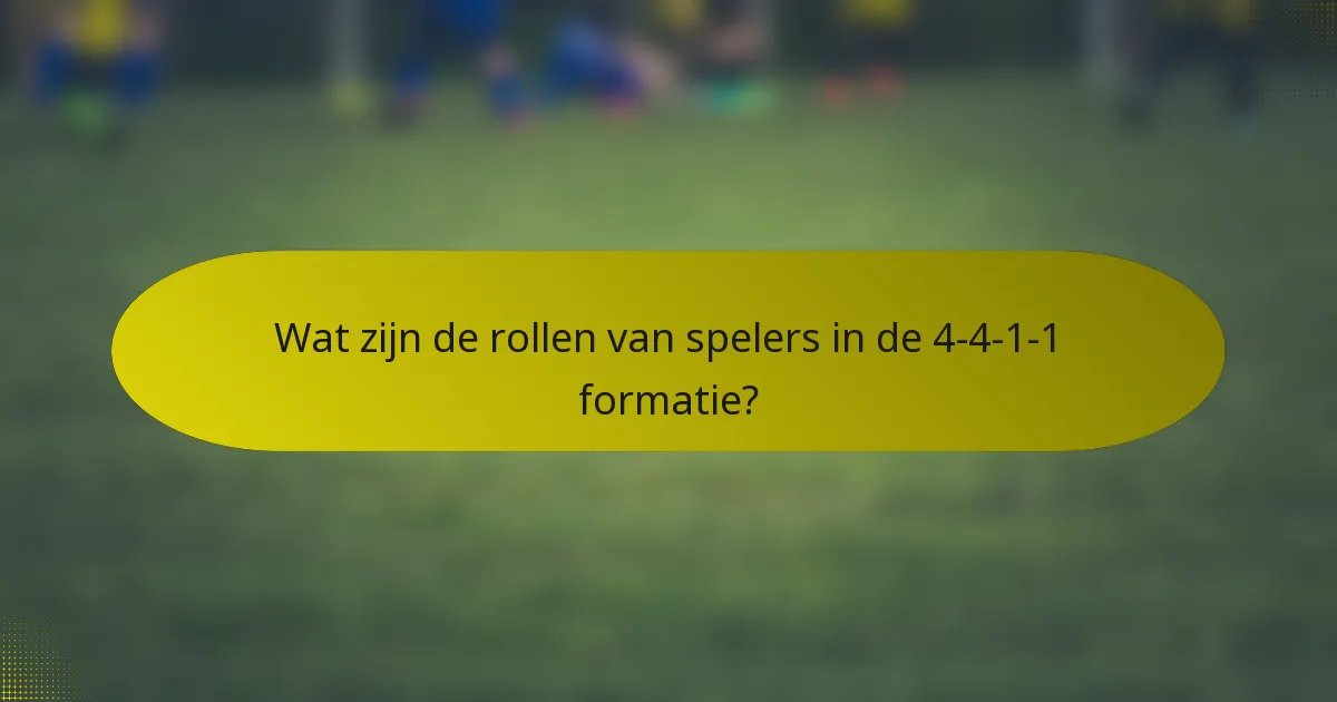 Wat zijn de rollen van spelers in de 4-4-1-1 formatie?
